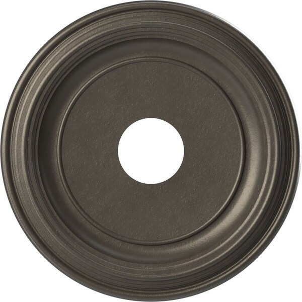 Ekena Millwork PVC Medallion (Canopies up to 9 1/2"), 16"OD x 3 1/2"ID x 1 3/8"P, Metallic Weathered Steel CMP16TRDST - main